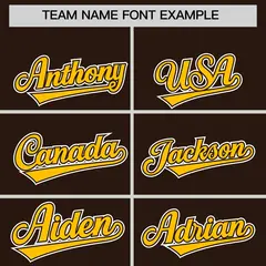 Brown Gold White Star Series Lace-Up Neck Hockey Jersey 3