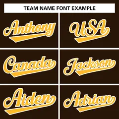 Brown Gold-White Varsity Full-Snap Letterman Jacket 5