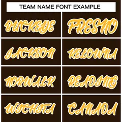 Brown Gold-White Varsity Full-Snap Letterman Jacket 5