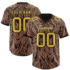 Brown Graffiti Pattern Authentic Football Jersey 1