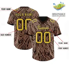 Brown Graffiti Pattern Authentic Football Jersey 2