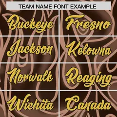 Brown Graffiti Pattern Authentic Football Jersey 3