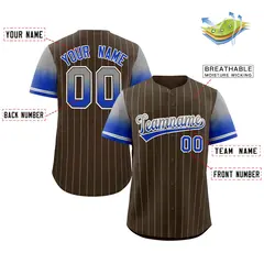 Brown Gray Blue-White Stripe Gradient Baseball Jersey 2