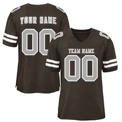 Brown Gray-White Classic Style Authentic Football Jersey 1