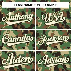 Brown Green-Cream Camo Sleeveless Baseball Jersey 4