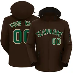 Brown Green-Khaki Classic Waterproof Jacket 1