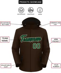 Brown Green-Khaki Classic Waterproof Jacket 2