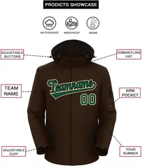 Brown Green-Khaki Classic Waterproof Jacket 2