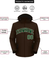 Brown Green-Khaki Classic Waterproof Jacket 2