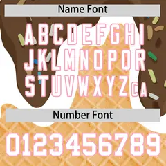 Brown Ice Cream Cone Graffiti Baseball Jersey 4