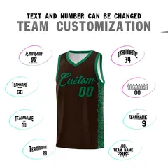 Brown Kelly Green Indians Pattern Basketball Jersey 4