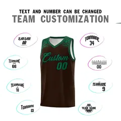Brown Kelly Green Indians Print Basketball Uniform Jersey 4