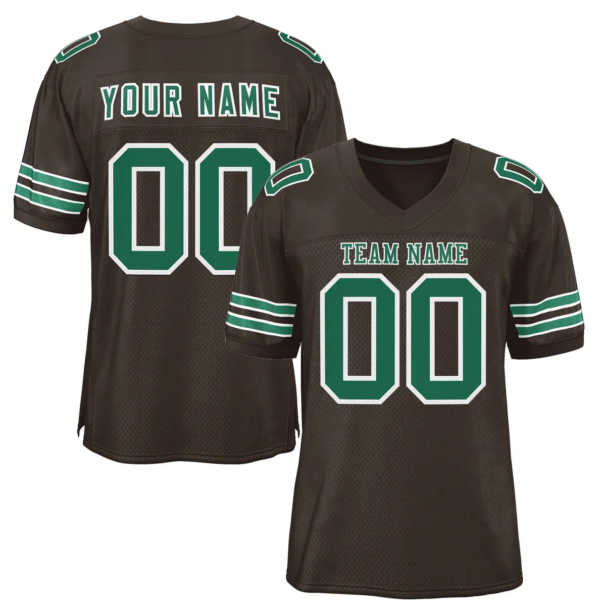 Brown Kelly Green-White Football Jersey