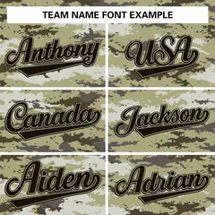 Brown Khaki-Black Camo Sleeveless Baseball Jersey 4