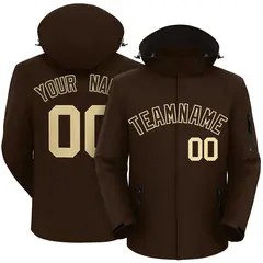 Brown-Khaki Classic Style Waterproof Jacket