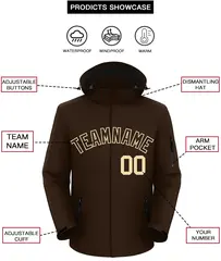 Brown-Khaki Classic Style Waterproof Jacket 2