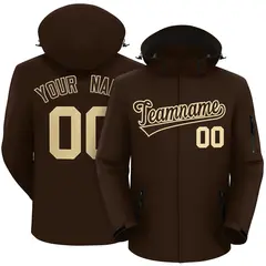 Brown-Khaki Classic Style Waterproof Jacket