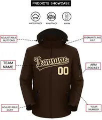 Brown-Khaki Classic Style Waterproof Jacket 2