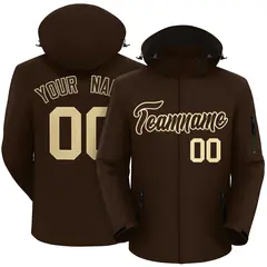 Brown-Khaki Classic Style Waterproof Jacket