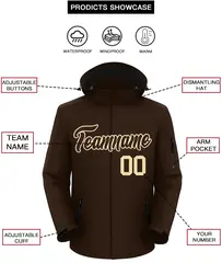 Brown-Khaki Classic Style Waterproof Jacket 2