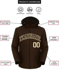 Brown-Khaki Classic Style Waterproof Jacket 2