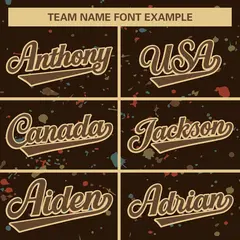 Brown Khaki Splash Graffiti Striped Baseball Jersey 3