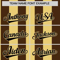 Brown Khaki Stripe Two-Button Softball Jersey 3