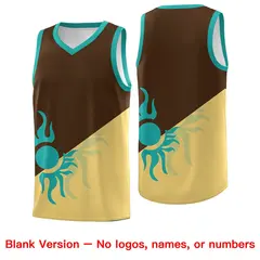 Brown Khaki Sunburst Two Tone Uniform Basketball Jersey 2