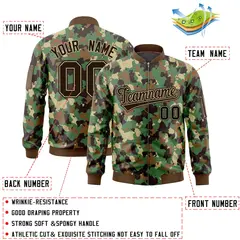 Brown Khaki Varsity Full-Zip Camo Letterman Bomber Jacket 2