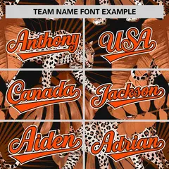 Brown Leopard Graffiti Pattern Authentic Baseball Jersey 3