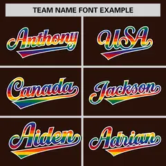 Brown LGBT Rainbow Pride Month Letterman Baseball Jacket 5