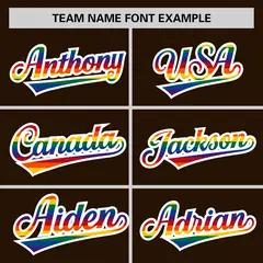 Brown LGBT Rainbow Pride Month Letterman Bomber Jacket 5