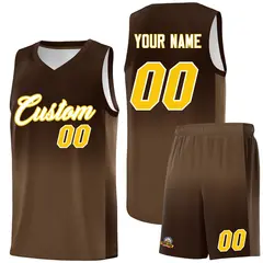 Brown Light Brown Gradient Basketball Jersey Sports Uniform 1