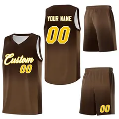 Brown Light Brown Gradient Basketball Jersey Sports Uniform 7