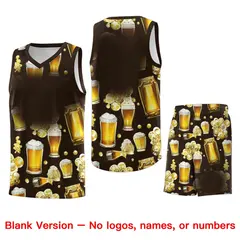 Brown National Beer Day Beer Bubble Basketball Jersey 7