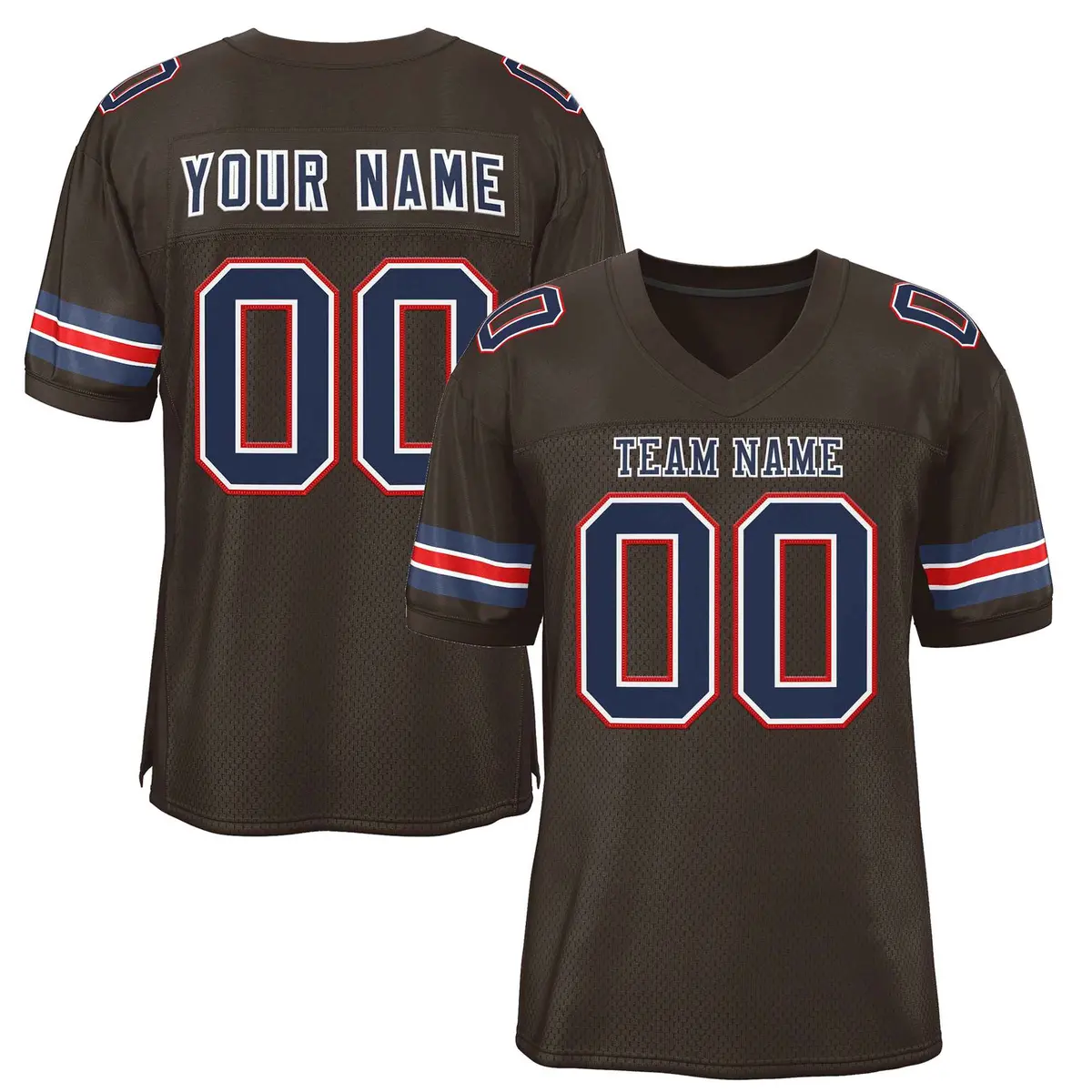 Brown Navy-White Classic Authentic Football Jersey