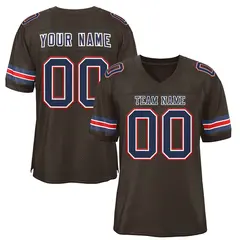 Brown Navy-White Classic Authentic Football Jersey 1