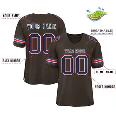 Brown Navy-White Classic Authentic Football Jersey 2