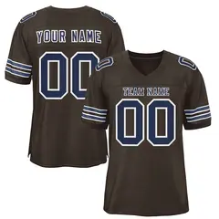 Brown Navy-White Classic Authentic Football Jersey 1