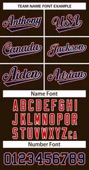 Brown Navy White-Red Classic Hockey Jersey 3
