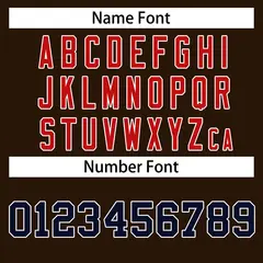 Brown Navy White-Red Classic Hockey Jersey 3
