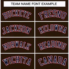 Brown Navy White-Red Classic Hockey Jersey 3