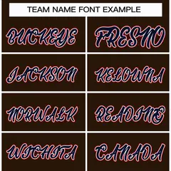 Brown Navy White-Red Classic Hockey Jersey 3