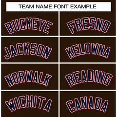 Brown Navy White-Red Classic Hockey Jersey 3