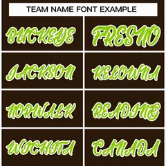 Brown Neon Green-White Varsity Full-Snap Letterman Jacket 3