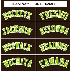 Brown Neon Green-White Varsity Full-Snap Letterman Jacket 3