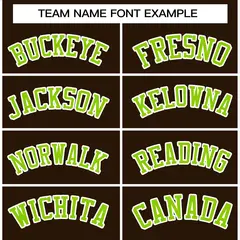 Brown Neon Green-White Varsity Full-Snap Letterman Jacket 5