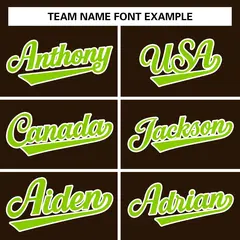 Brown Neon Green-White Varsity Full-Snap Letterman Jacket 5
