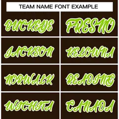 Brown Neon Green-White Varsity Full-Snap Letterman Jacket 5