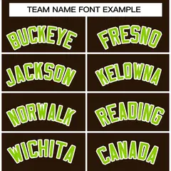 Brown Neon Green-White Varsity Full-Snap Letterman Jacket 5